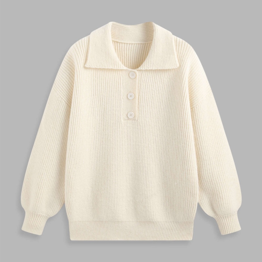 Cider Cream Button-Up Sweater